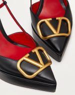 VLOGO SIGNATURE CALFSKIN SLINGBACK PLATFORM PUMP 120MM - Image 3
